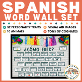 Spanish Word Wall | 32 Personality Trait Cards with Pictures
