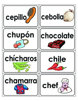 Spanish Word Wall A-Z word cards with cute pictures! by Little Steps