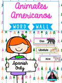 Spanish Word Wall Cards {Animales Americanos} ESPAÑOL