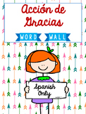 Spanish Word Wall Cards {Thanksgiving} ESPAÑOL Día de Acci