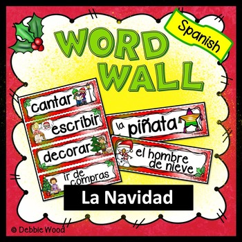 Preview of Spanish Christmas Word Wall | Spanish Christmas Activities