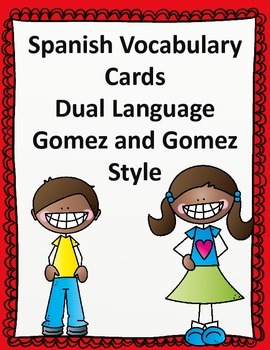 Preview of Dual Language Spanish Vocabulary Cards Set #2