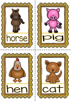 Spanish Words - Posters and Flashcards - (Farm Animals/ Bilingual ...