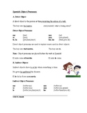 Spanish Direct and Indirect Object Pronouns Handout + Work