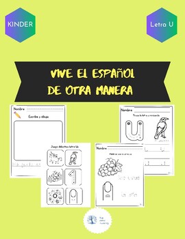 Preview of Spanish Worksheet Letter U (Cuadernillo traza y escribe letra u)