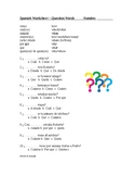 Spanish Question Words Worksheet or Quiz: Interrogativos (