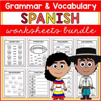 Preview of Spanish Worksheets Bundle No Prep Printables Actividades en Español