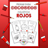 Spanish Worksheets Coloring Objects Red Colorear Objetos C