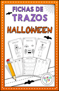 Preview of Spanish Worksheets Tracing Cut Halloween Fichas Actividad Trazos Recortar