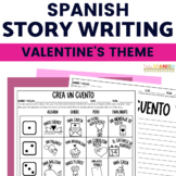 Spanish Writing Activity Roll a Story Valentine Theme Sub Plan