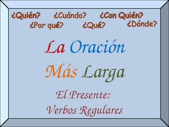 Preview of Spanish Writing Activity with Regular Verbs (Detailed Sentences)