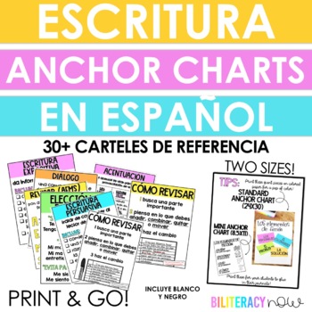 Preview of Spanish Writing Anchor Charts | Carteles de escritura