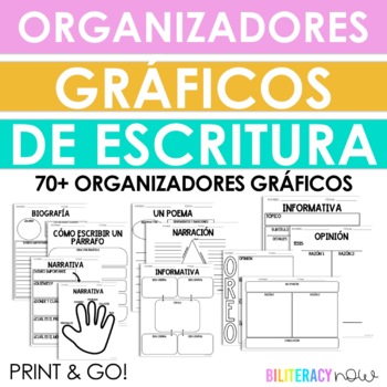 Preview of Spanish Writing Graphic Organizers - 70 Organizadores gráficos
