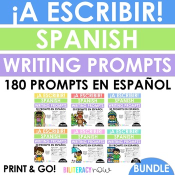 Preview of Spanish Writing Prompts - BUNDLE - Para todo el año