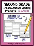 SPANISH Writing Prompts for Second Grade Informational Writing