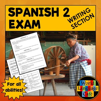 Preview of Spanish Writing Test for Midterm Final Exam Intermediate ⭐  Spanish 2 Final Exam