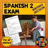 Spanish Writing Test for Midterm Final Exam Intermediate ⭐