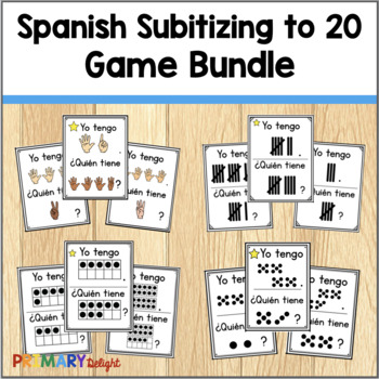 Preview of Spanish Subitizing Game Bundle with Numbers to 20  Yo tengo... ¿Quién tiene...?