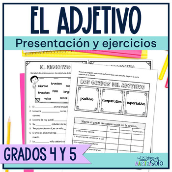 Preview of Spanish adjectives / El adjetivo y sus grados
