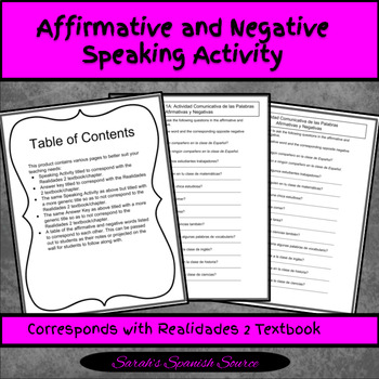 affirmative and negative words in spanish