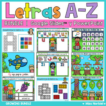 Preview of Spanish alphabet activities | Digital Letra de la semana Google Slides™ Alfabeto