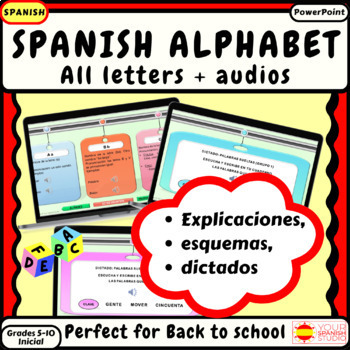 Preview of Spanish alphabet and pronunciation guide&audio&activities No prep El alfabeto