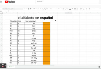 Preview of Spanish alphabet pronunciation guide with video