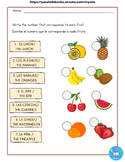 Spanish and English Bilingual Worksheet Fruits