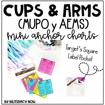 Preview of Spanish AEMS y MUPO, English CUPS & ARMS Mini Pocket Anchor Charts!