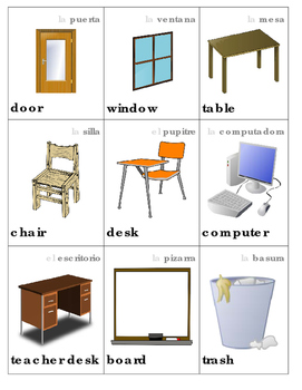 list of classroom objects in spanish