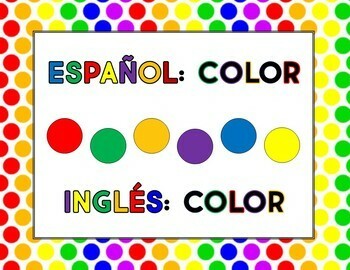Spanish and English Colors Posters by Art Bliss | TpT