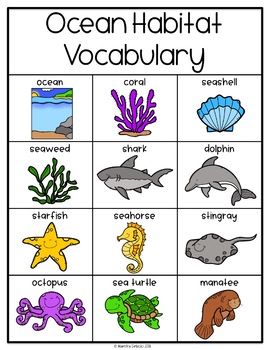 Spanish And English Ocean Habitat Vocabulary By Maestra Gelacio