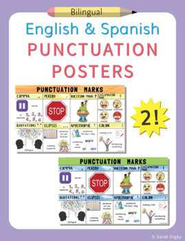 Preview of Spanish and English Punctuation Marks Posters – Set of 2