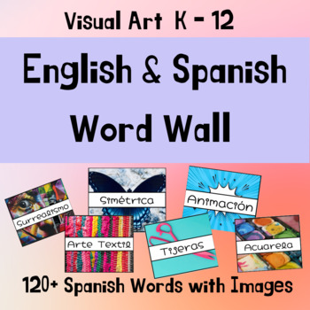 Preview of Spanish and English Visual Art Word Wall Bundle