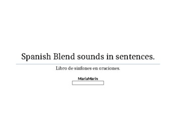 Preview of Spanish blend sounds in sentences
