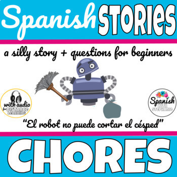 Preview of Spanish chores reading comprehension activity and presentation, Los quehaceres