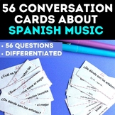 Spanish class music task cards discuss any song or Spanish