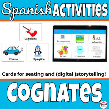 Preview of Spanish cognates activity for seating charts and storytelling en español
