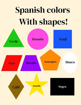Preview of Spanish colors with shapes!