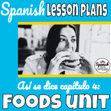 Spanish curriculum: Foods, ER & IR verbs, la comida, (Así 