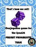 Spanish dice game for conjugation: Present Progressive Ten