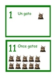 Spanish display number line Animals  ,numbers 1 to 20