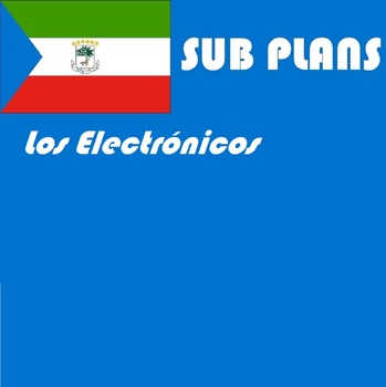 Preview of Spanish español Emergency Sub Plans - los electrónicos vocabulary word search