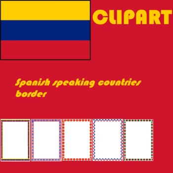 Preview of Spanish español clipart border - Spanish speaking country flags Back to School