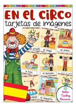 Preview of Spanish flash cards - EN EL CIRCO (circus) vocabulario Español