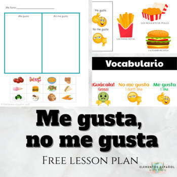 Preview of Spanish for Elementary: Me gusta / No me gusta y los colores