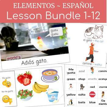 Preview of Spanish for Elementary (greetings, TPR verbs, colors, and stories) - 1st Bundle