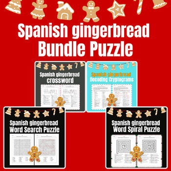 Preview of Spanish gingerbread Puzzle Bundle - Extensive Worksheet Bundle