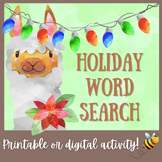 Spanish holiday word search (no-prep digital or printable 
