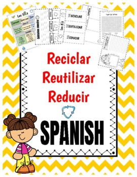 Preview of Spanish immersion:Reciclar, Reducir y Reutilizar(Recycle, Reduce & Reuse)Science